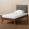 Baxton Studio Laima Mid-Century Dark Grey Fabric Upholstered and Walnut Brown Finished Wood Platform Bed-Twin 191-11526-11159-ZORO - alternate 9